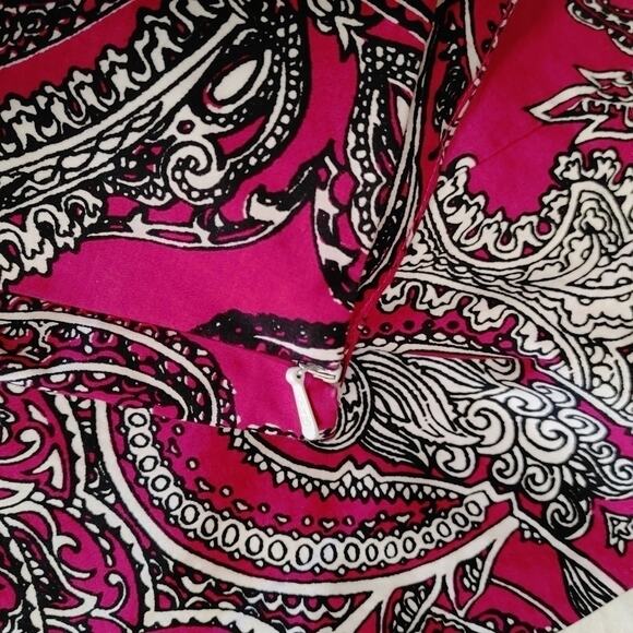 Talbots Size 8 Paisley Magenta Sleek Pants Career Pop Trendy Vibrant Unique - Picture 5 of 12